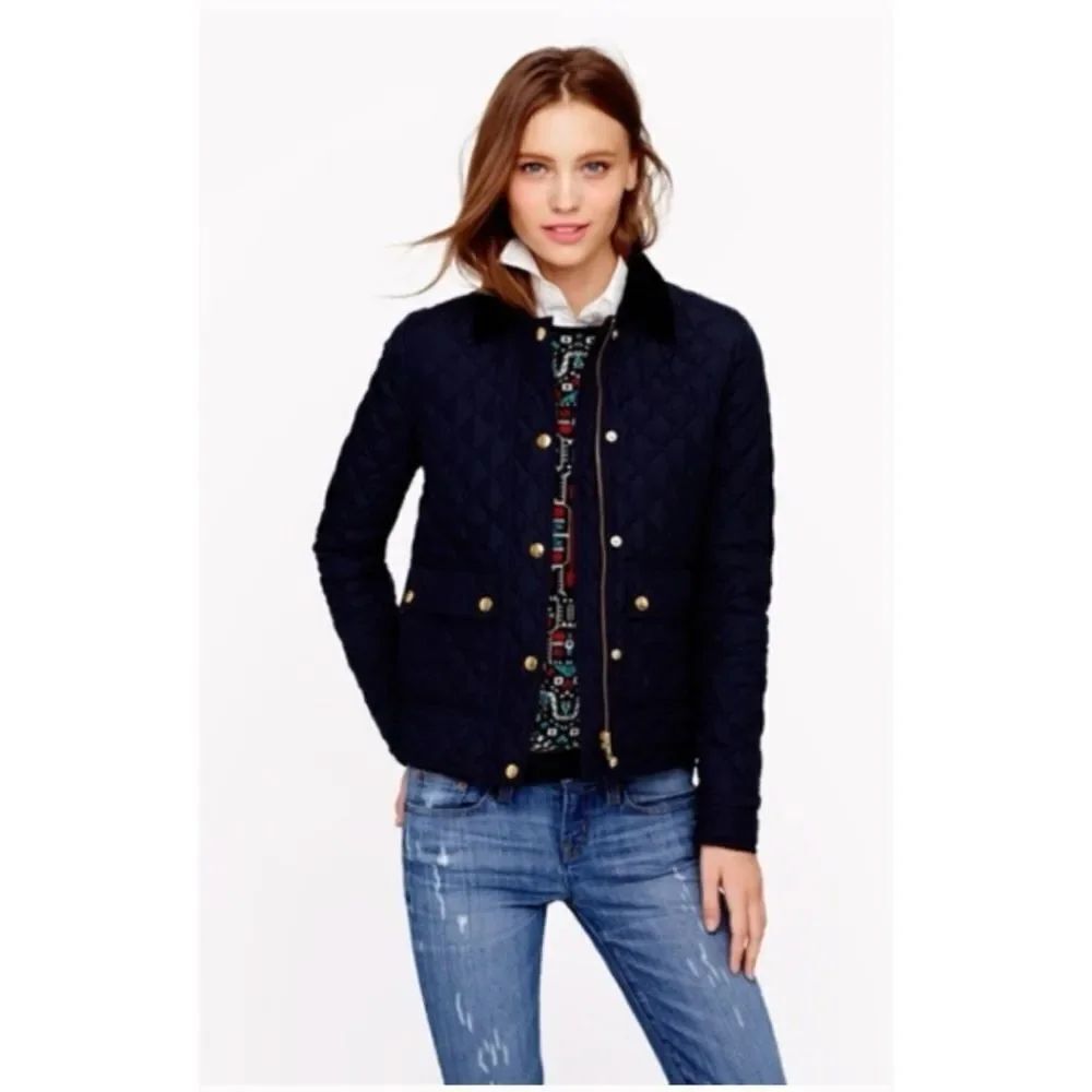 J. Crew Quilted Classic Field Jacketβin Navy Size M / Pristine